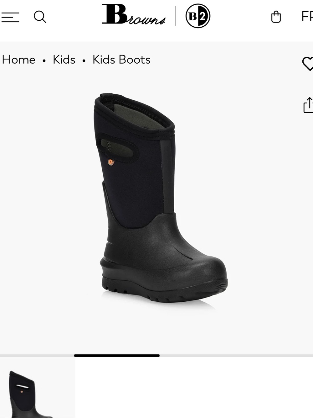 Bogs Black Boy's Winter Boots